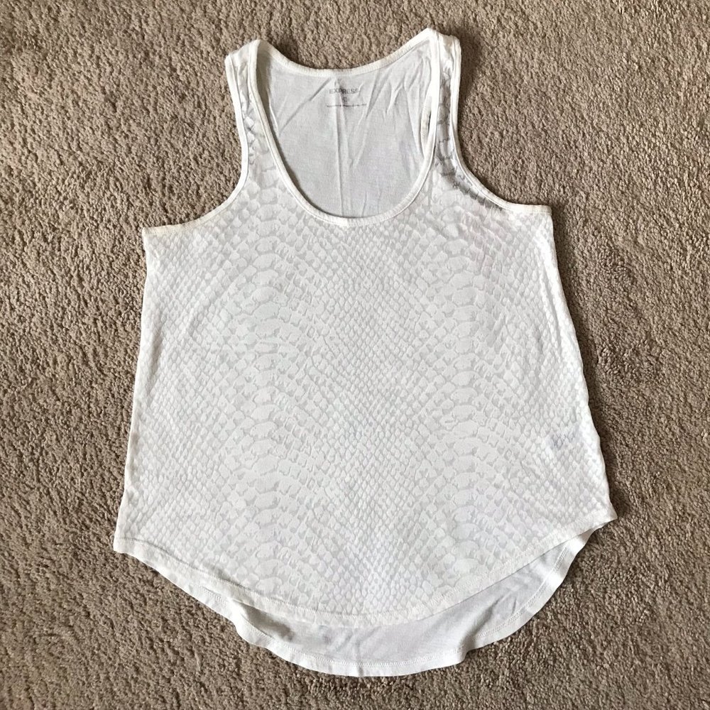 Express snakeskin white tank size XS